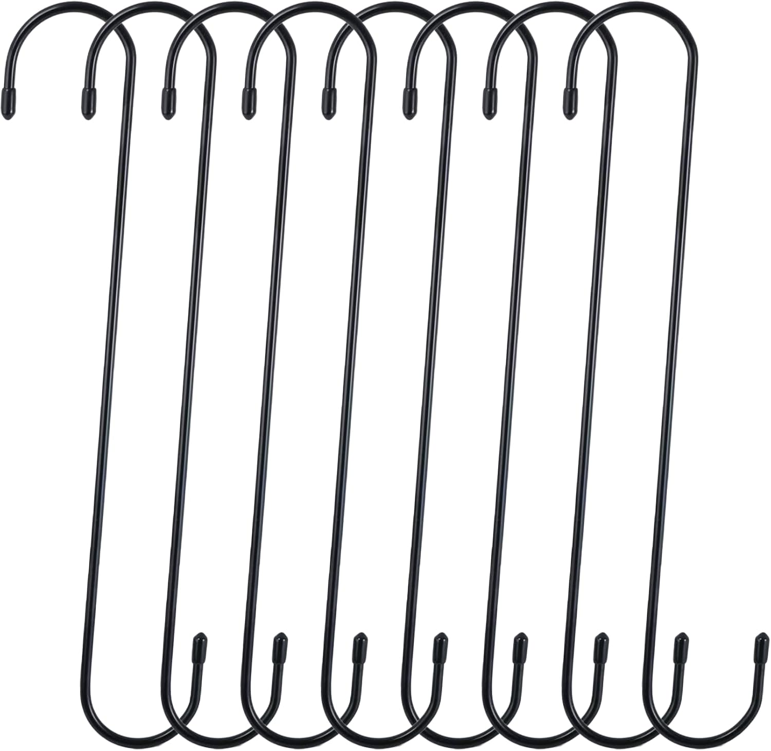8Pack Extra Large S Hooks, Heavy Duty Long S Hook, 12 Inch, Black
