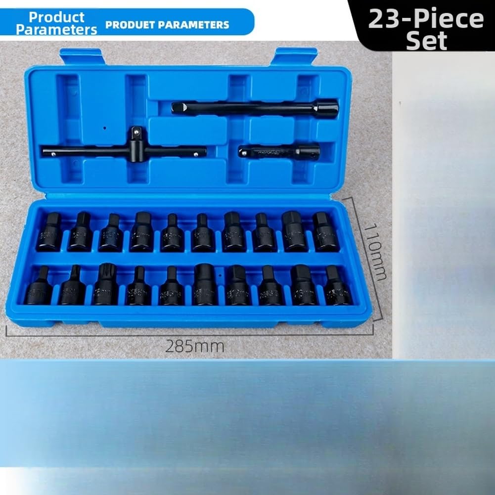 Juego Llaves 23 Piezas para acero Cromo Vanadio Juego Llaves