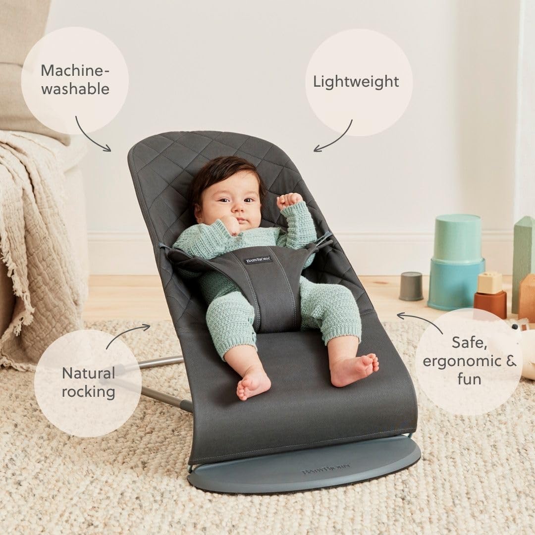 BabyBjörn Transat Bliss, Tissé, Matelassage classique, Anthracite