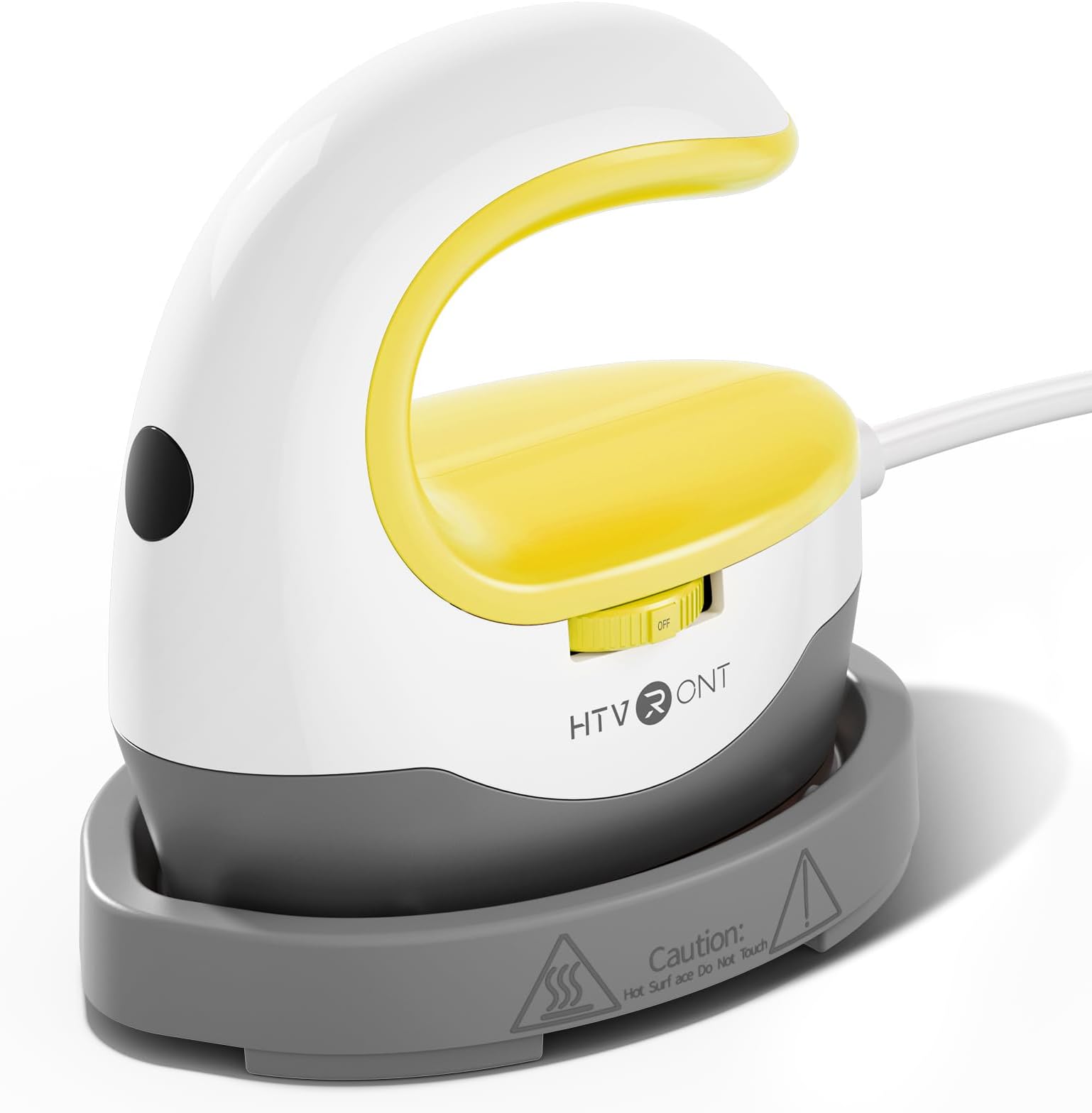 HTVRONT Heat Press Mini Heat Press Machine, Small Heat Press Portable Iron Press Machine for T Shirts, Hats, Heating Transfer Projects (Yellow)