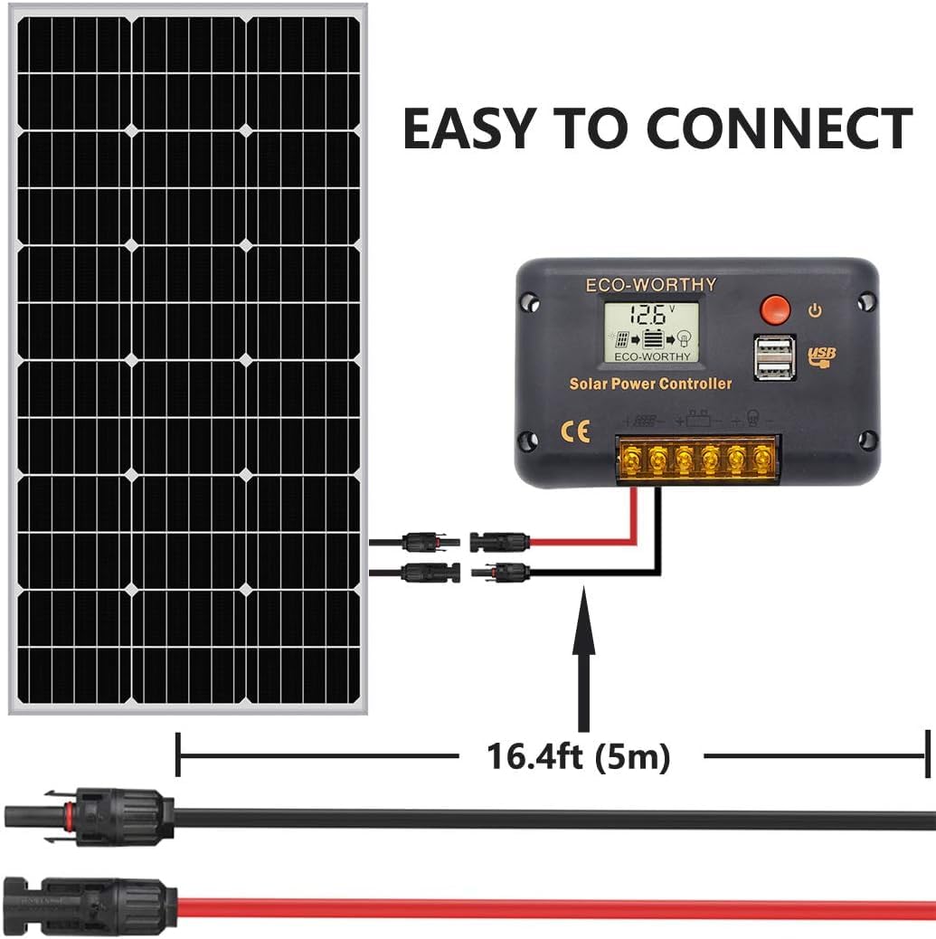 DCHOUSE Solarpanel 400W 12V Monokristallin Solarpanel ideal für Wohnmobil, Gartenhäuse, Boot, Hohe Effizienz Photovoltaik Mono Solarzelle (4 Pcs 100W)