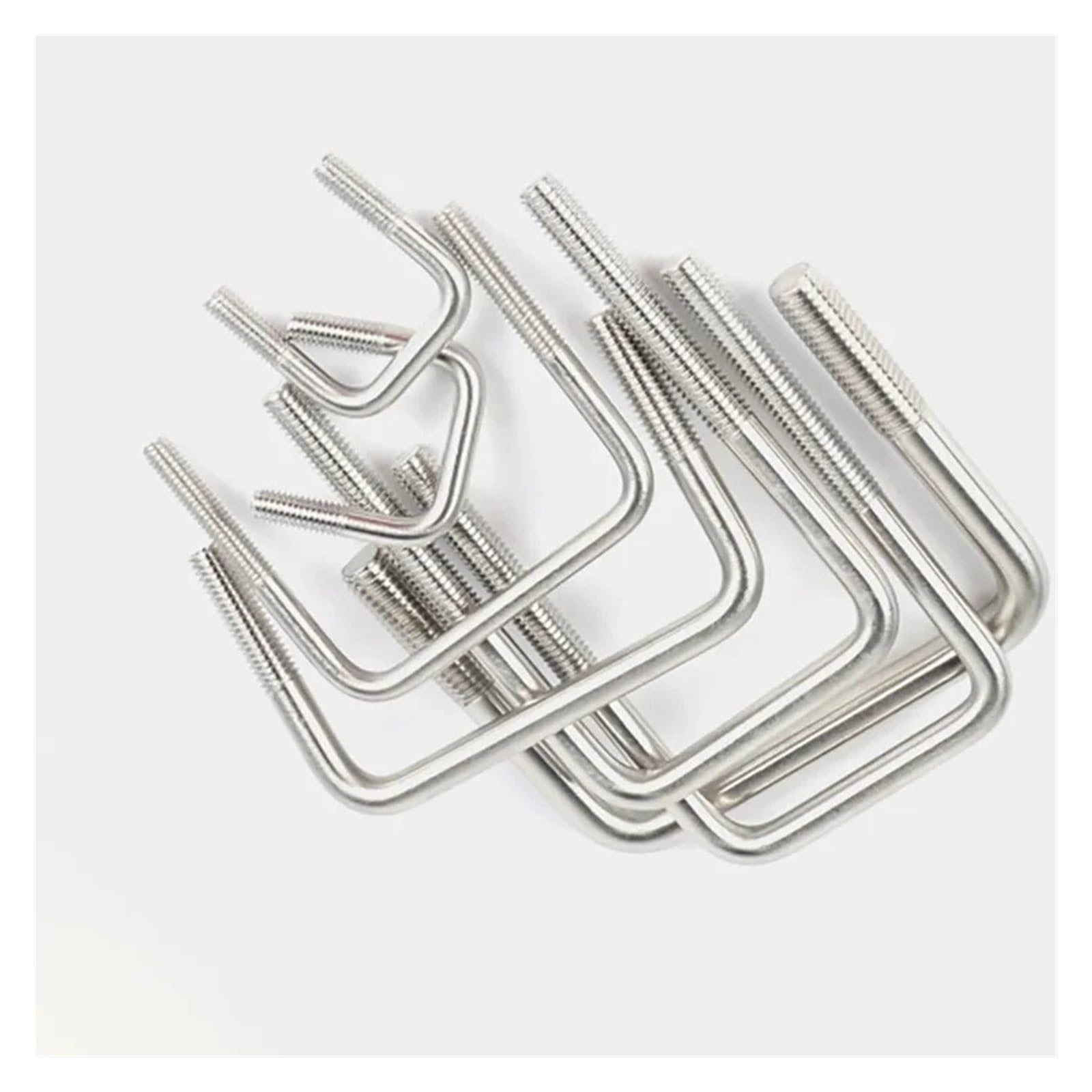 Lot 2 collier U angle inox 304, argenté, plusieurs tailles