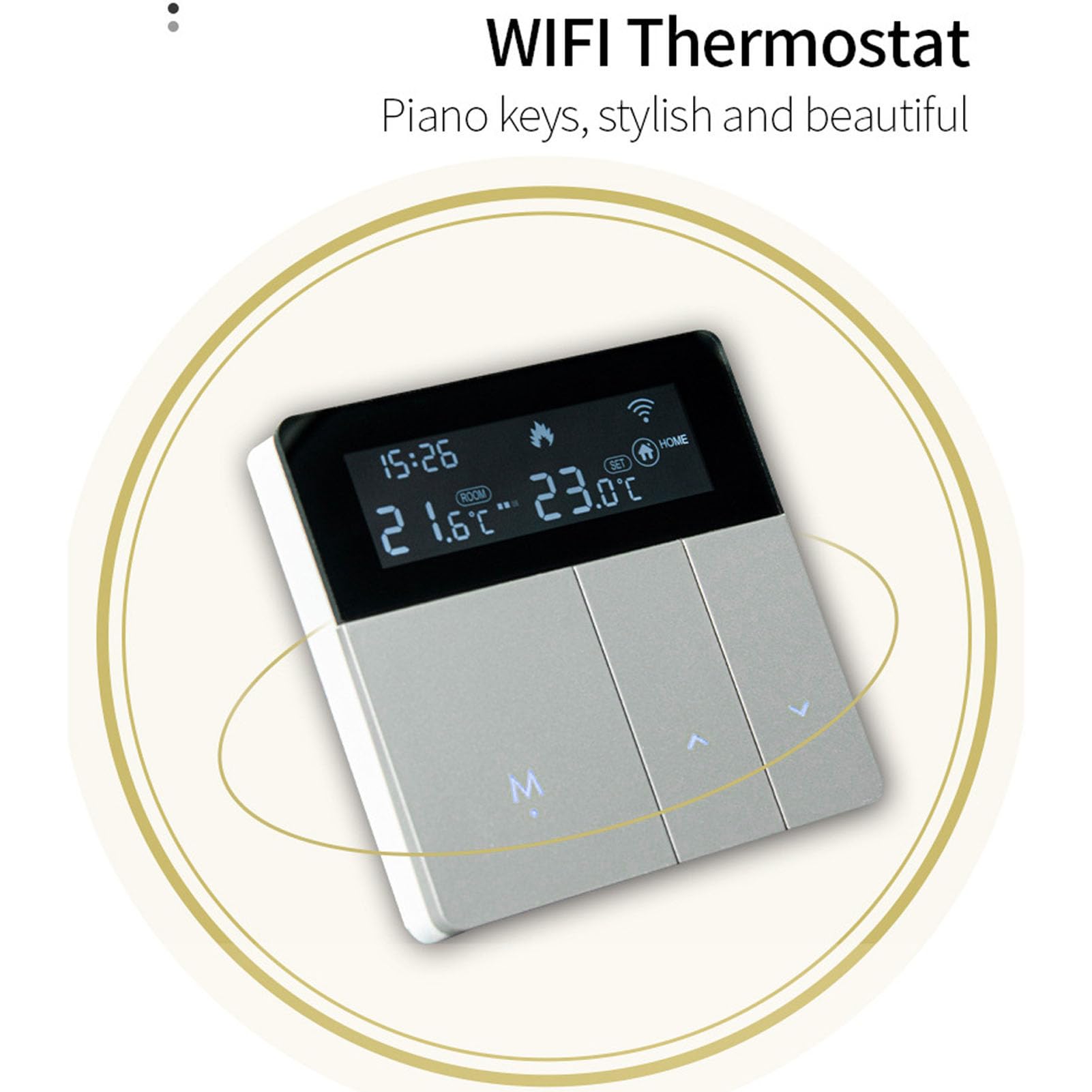 Smart Thermostat, AC 90 to 240V 3A Smart Home Temperature Controller IP20 Protection for Mall (Normal Type)