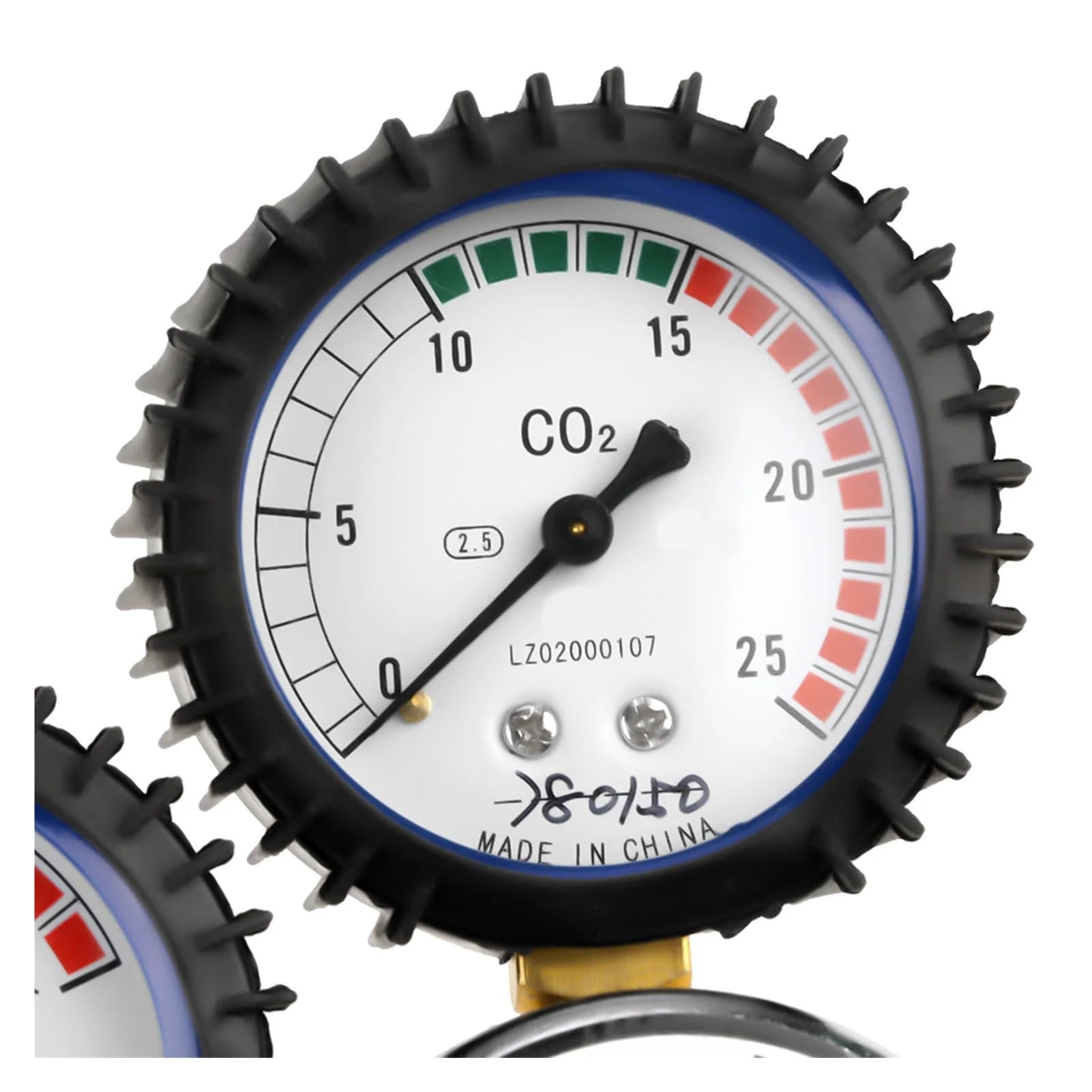 G5/8 Gewinde CO2-Gasflaschenregler, Zinklegierung, Dual-Gauge-Messgerät, Kohlendioxid-Schweißdruckminderer