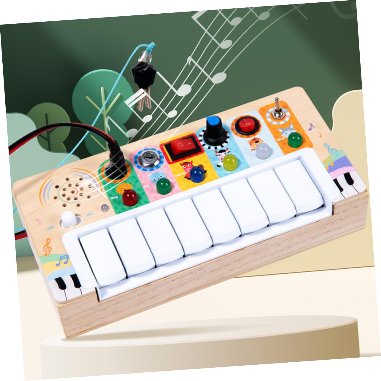 Juguete Musical de Madera Electrónico LED para Niños, 1 Pieza