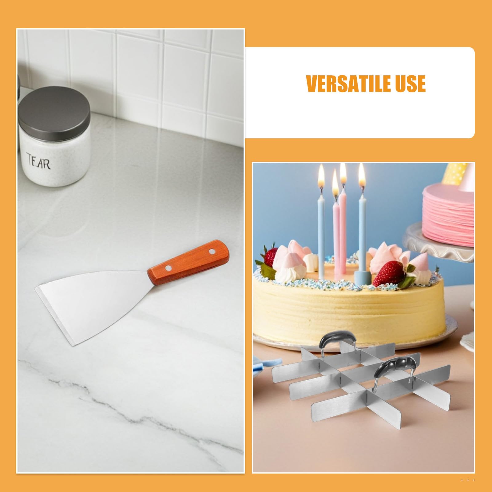 OUNONA 2 Pièces Séparateur à Gâteau Acier Inoxydable Diviseur à Gâteau Marqueur de Portion Outil de Découpe de Tartes Accessoire de Pâtisserie