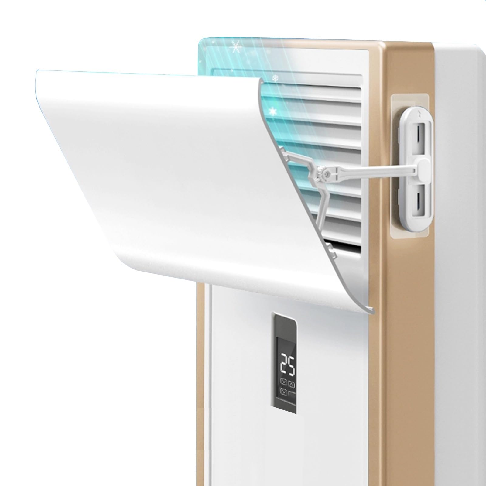 YGER JZGB Window AC Vent Deflector, Air Conditioner Vent Deflector, PPA Material, 180°Adjustable Panel, Bracket That Moves Up and Down, for Window Air Conditioner(60x20cm/24x8in)