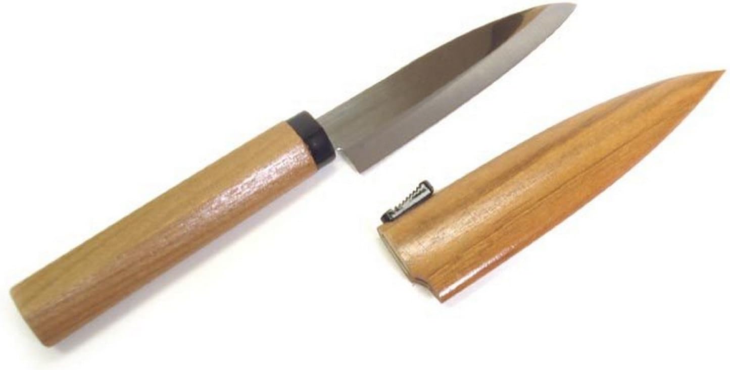 Happy SalesHSST-100, Japanese paring knife with sheath, Natural