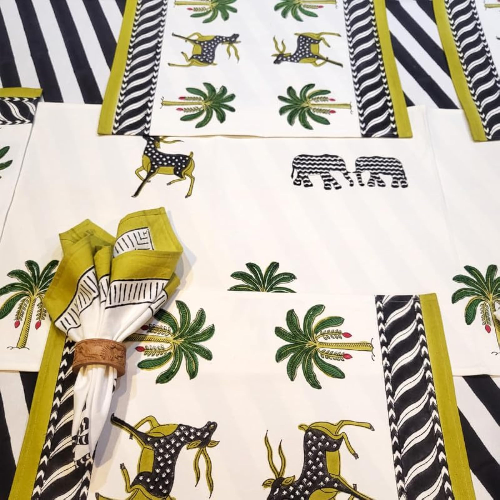Cotton Canvas Table Mats with Pure Cotton Napkins