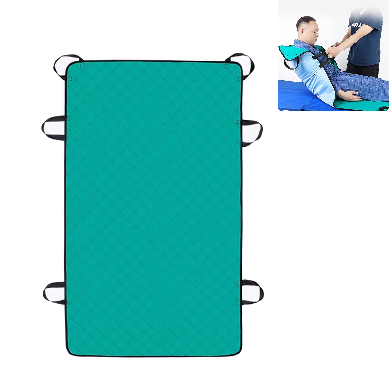 Foglio di trasferimento per letto lavabile, con manici, antiscivolo, adatto per persone obese, anziani e pazienti che devono essere trasferiti (85 x 160 cm)