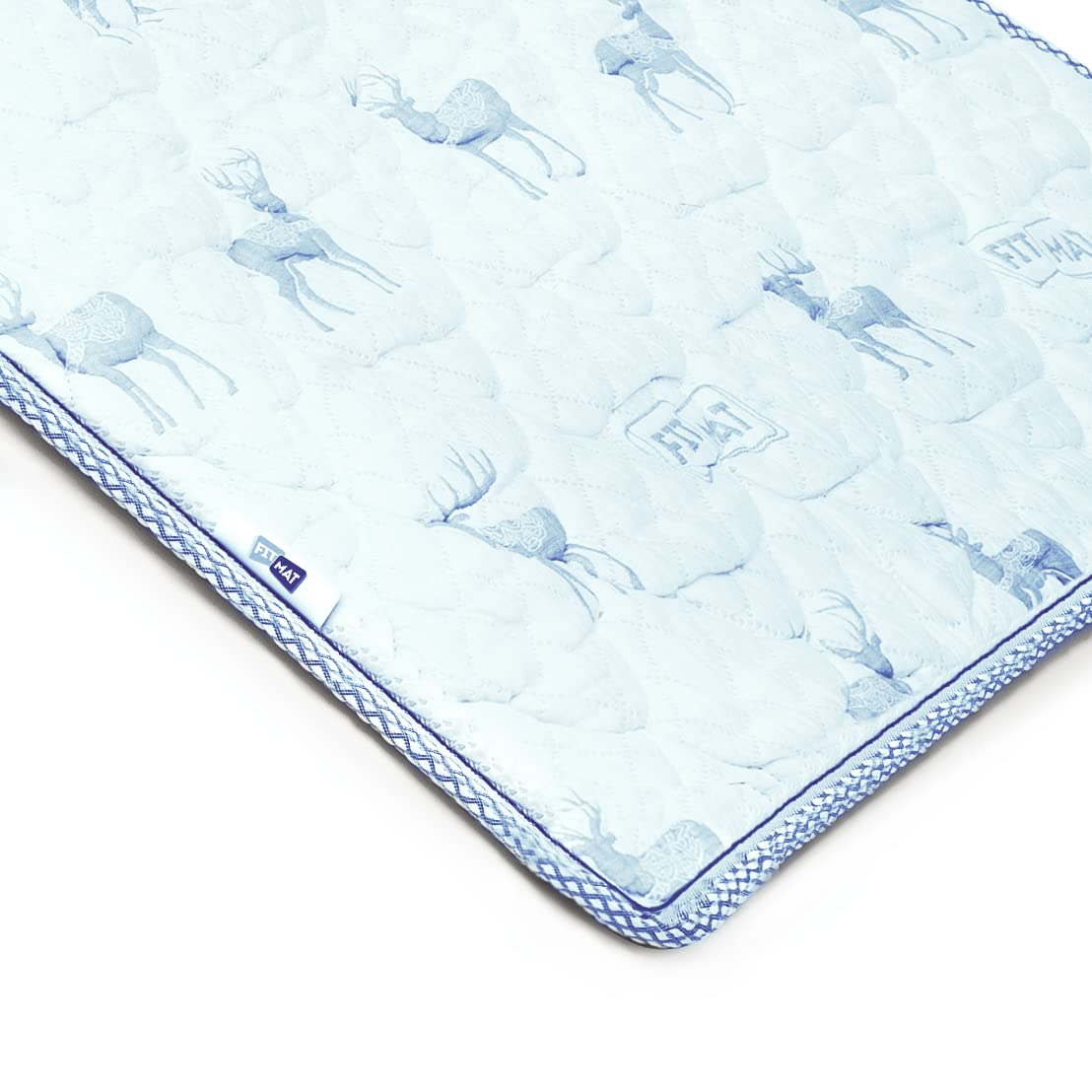 FITMAT ™ Premium Double Sided Foldable Slim Mattress for Floor and Sleeping |Multi-Purpose| Travel Friendly, Lightweight and Outdoor Camping | Soft Foam| 400 GSM | (Blue)