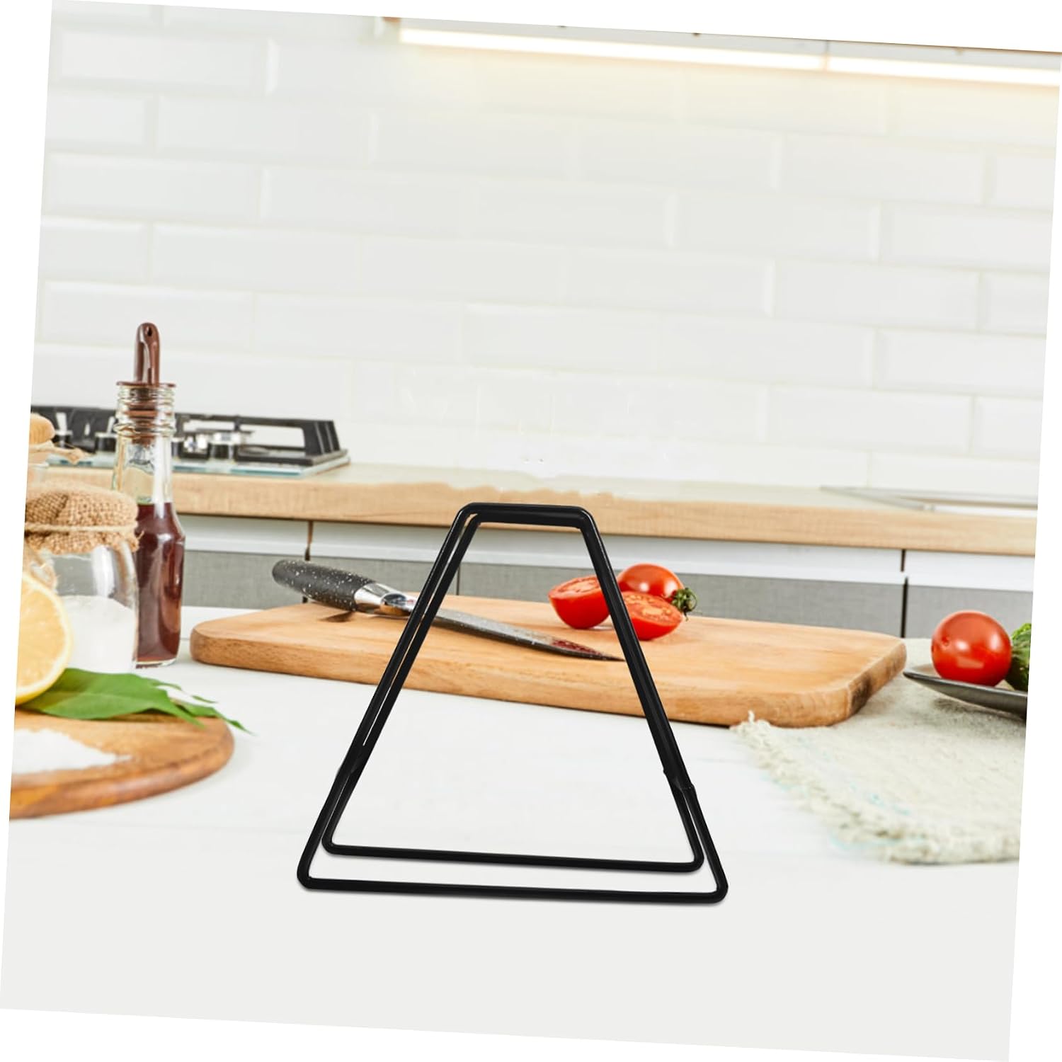 GLEAVI Plate Organizer Small Drying Rack for Dishes Kitchen Dish Storage Triangle Coaster Holder Heat Insulated Rack