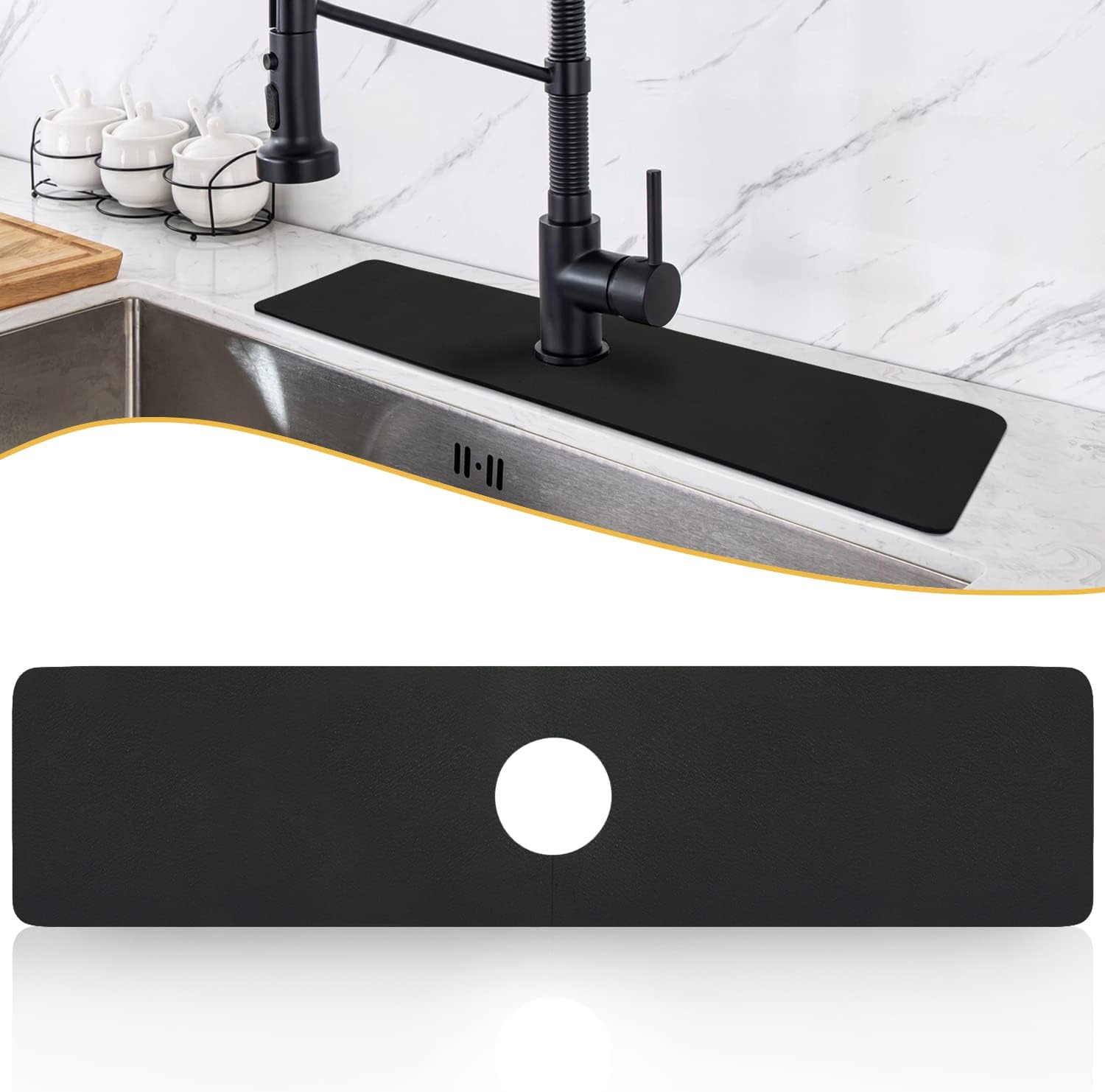 LOPNUR Kitchen Sink Splash Guard Cut to Fit Splash Guard