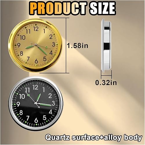 Miniatura 9 de 2 mini relojes para automóvil, reloj luminoso para automóvil con adhesivo, clip de ventilación de aire para automóvil, relojes de cuarzo, relojes de
