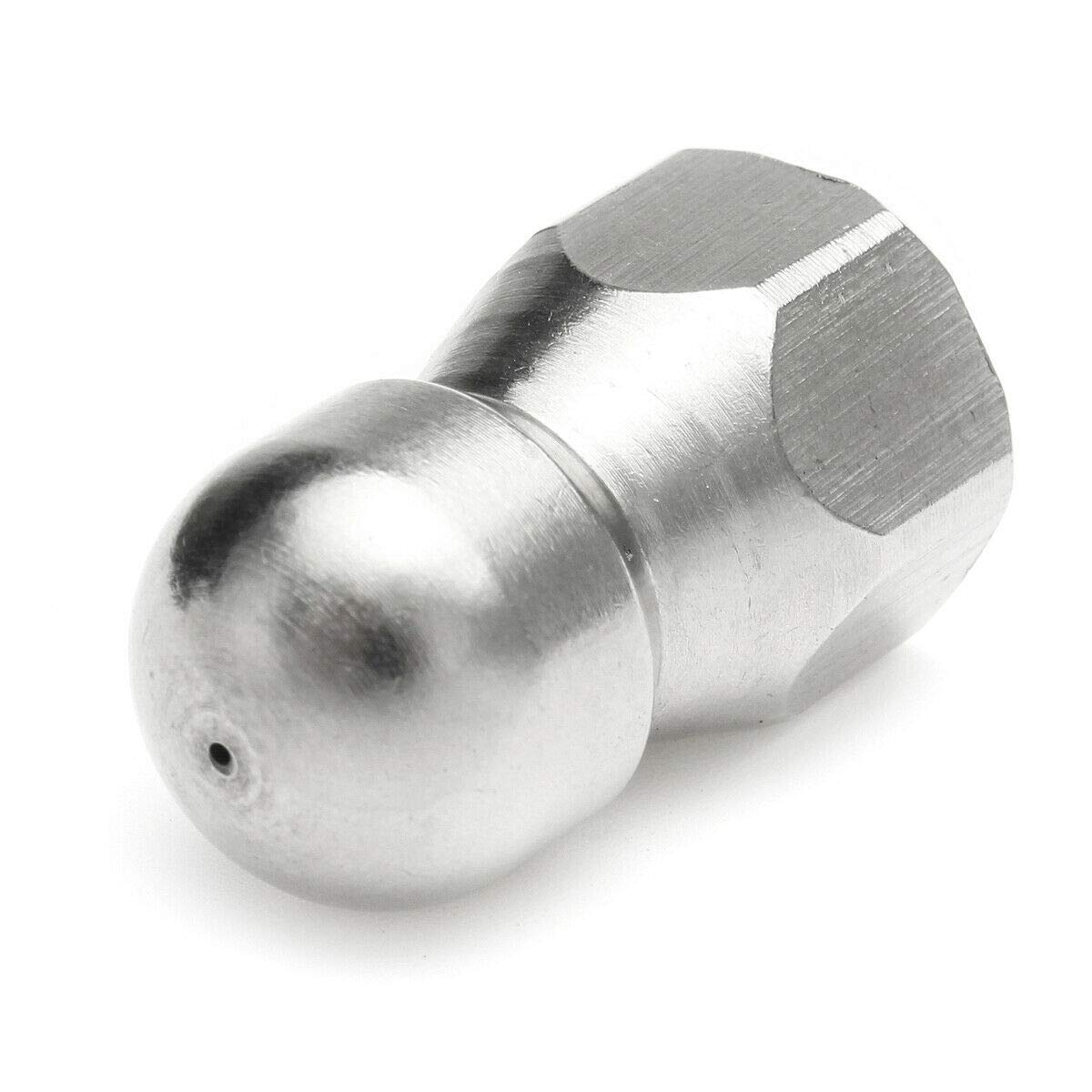 BE-TOOL Pipe Cleaning Nozzle 1Pcs Cleaning Rotary Nozzle Pipe Jetter for General Water Pipe Flushing and Cleaning (3/8"F 1 Front 6 Rear)