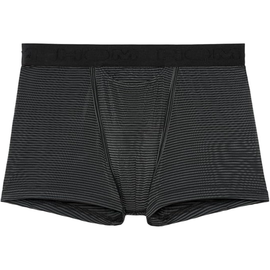 HOM, Mens, Simon HO1 Boxer Briefs, Black And Grey Stripes, L