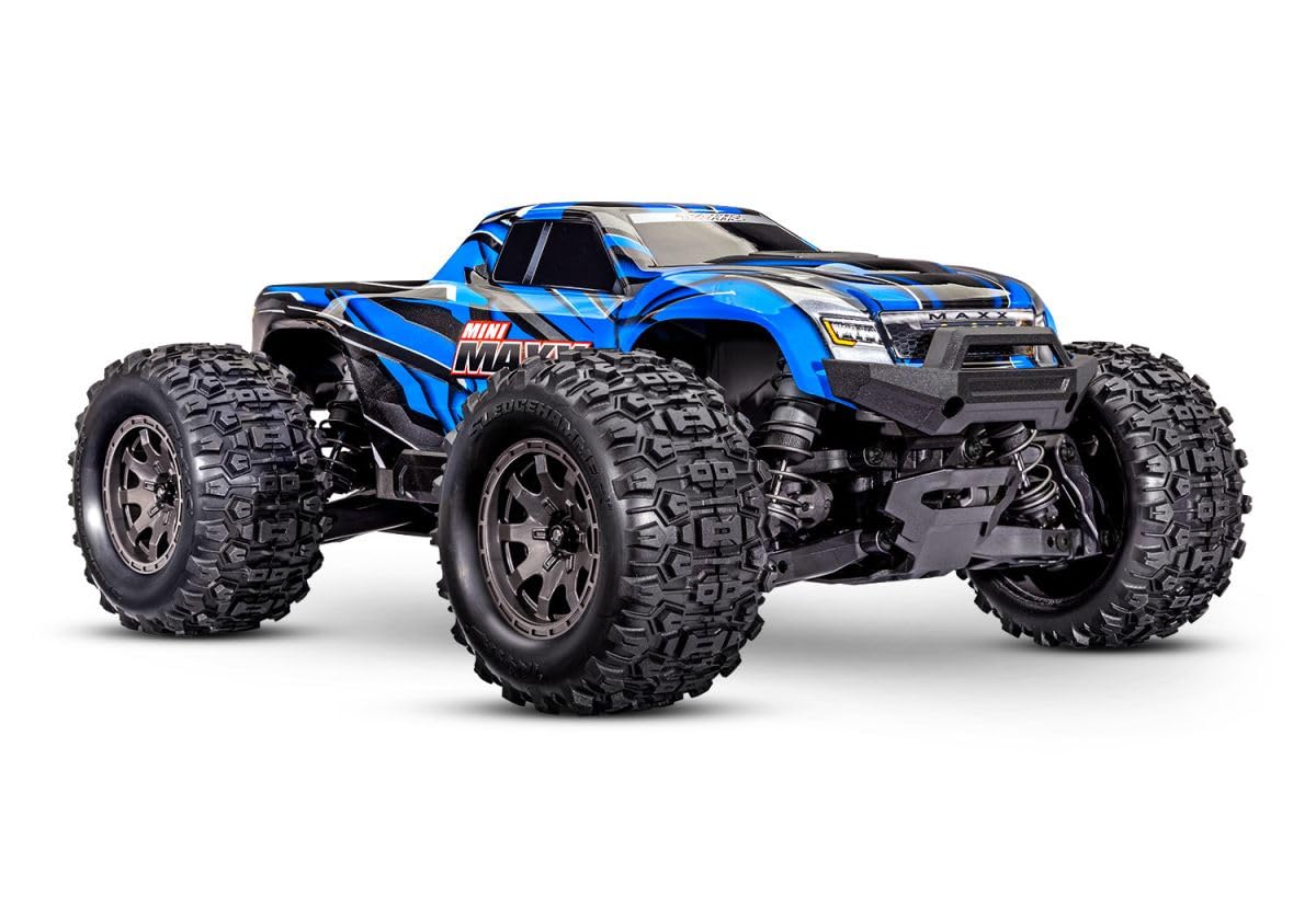 TRAXXAS Mini Maxx 4WD Brushless BL-2S RTR 1:12 Monster Truck niebieski z akumulatorem + ładowarka USB / C 2 A
