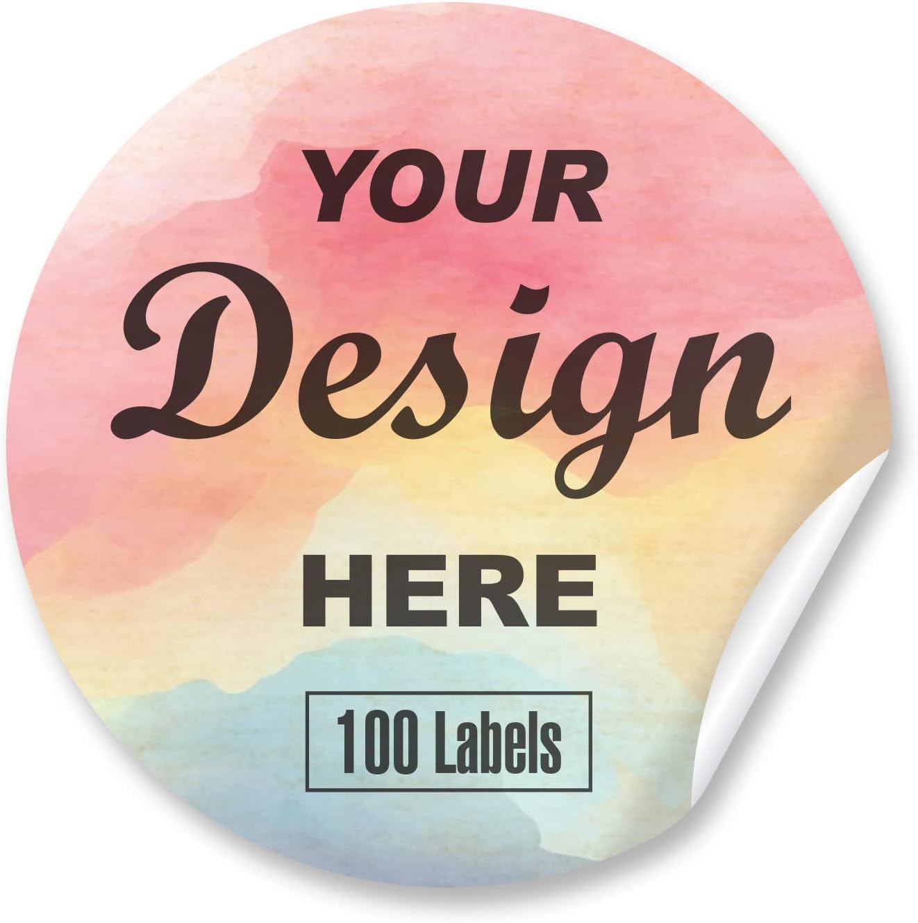 Custom Stickers Personalized Labels - Customized Stickers with Any Design Image Logo Text,Custom Thank You Label Stickers,Custom Stickers for Business Logo,100 Labels (Circle,3"x3")