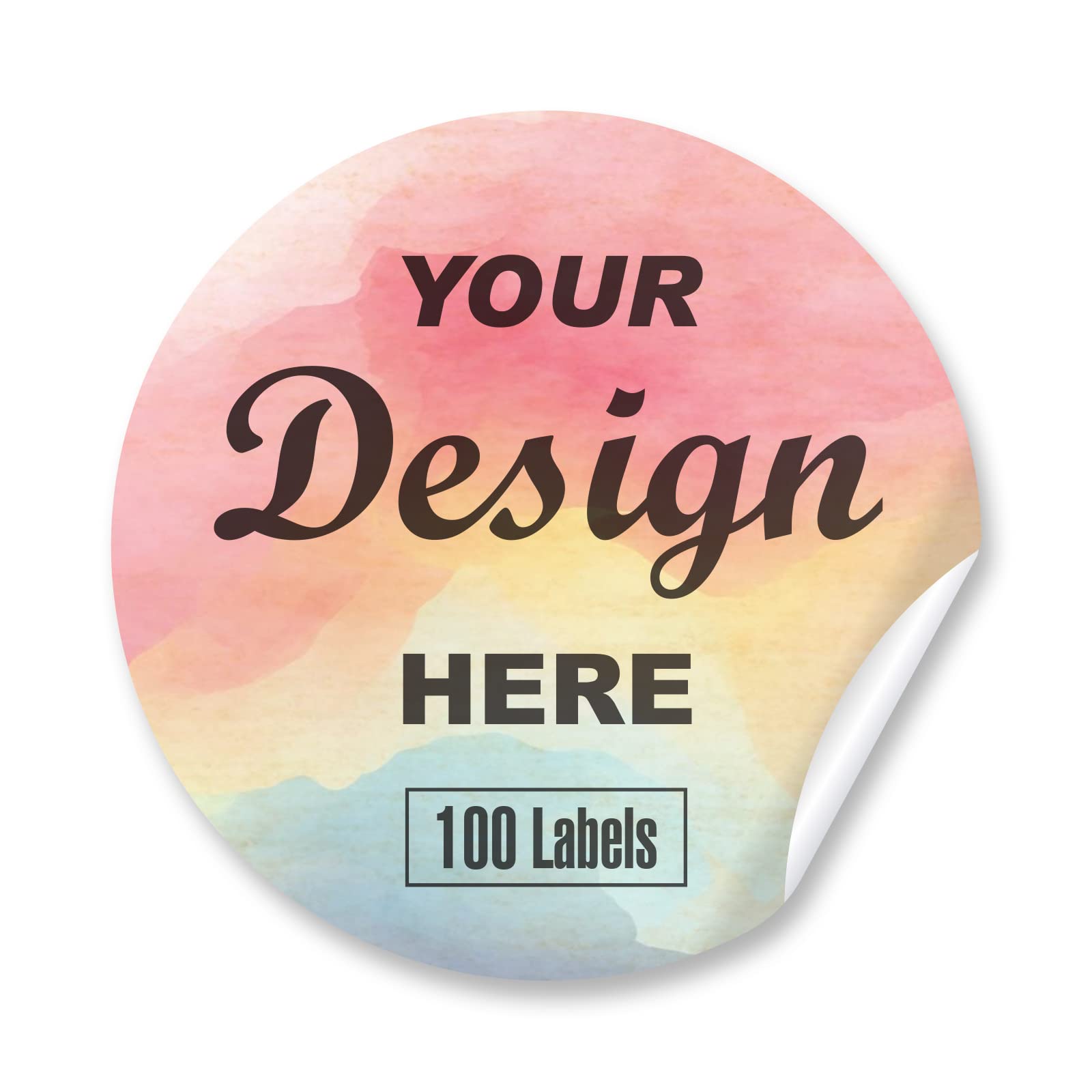 Custom Stickers Personalized Labels - Customized Stickers with Any Design Image Logo Text,Custom Thank You Label Stickers,Custom Stickers for Business Logo,100 Labels (Circle,3"x3")