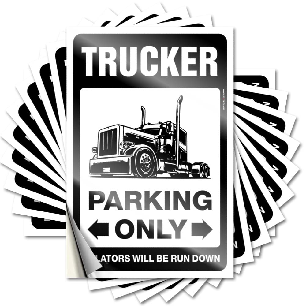 Funky Room Decor Quote Case | Trucker Parking Only Encouragement Free Sticker Pack(6X9CM)