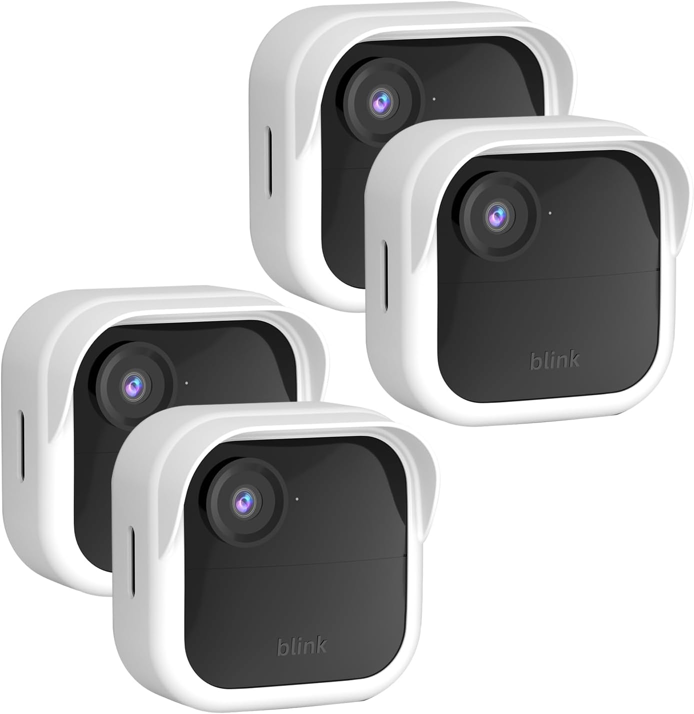 Silicone Case Cover for All-New Blink Outdoor 4 (4th Gen) - Weatherproof Protective Skin Cover with Hat Brim for All-New Blink Outdoor 4 Smart Security Camera (White, 4 Pack) White 4 Pack