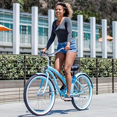 Firmstrong Bella Classic 7-Speed Beach Cruiser Bicycle, 26-Inch, Baby Blue, (15104) #TOP1