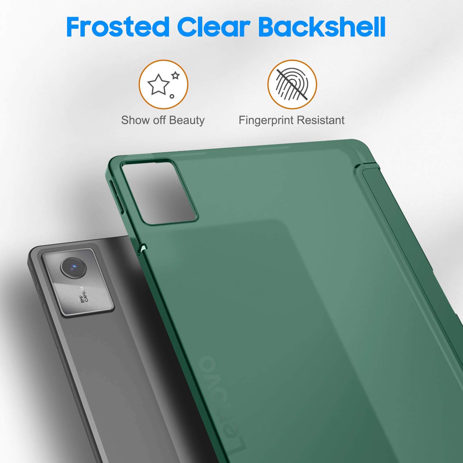 Fintie Etui do Lenovo Idea Tab 11 cali 2025 (TB-336ZU/ TB-336FU) - ultracienkie etui ochronne z półprzezroczystą tylną stroną z funkcją automatycznego wygaszenia/wybudzania, satynowy wygląd, zielone