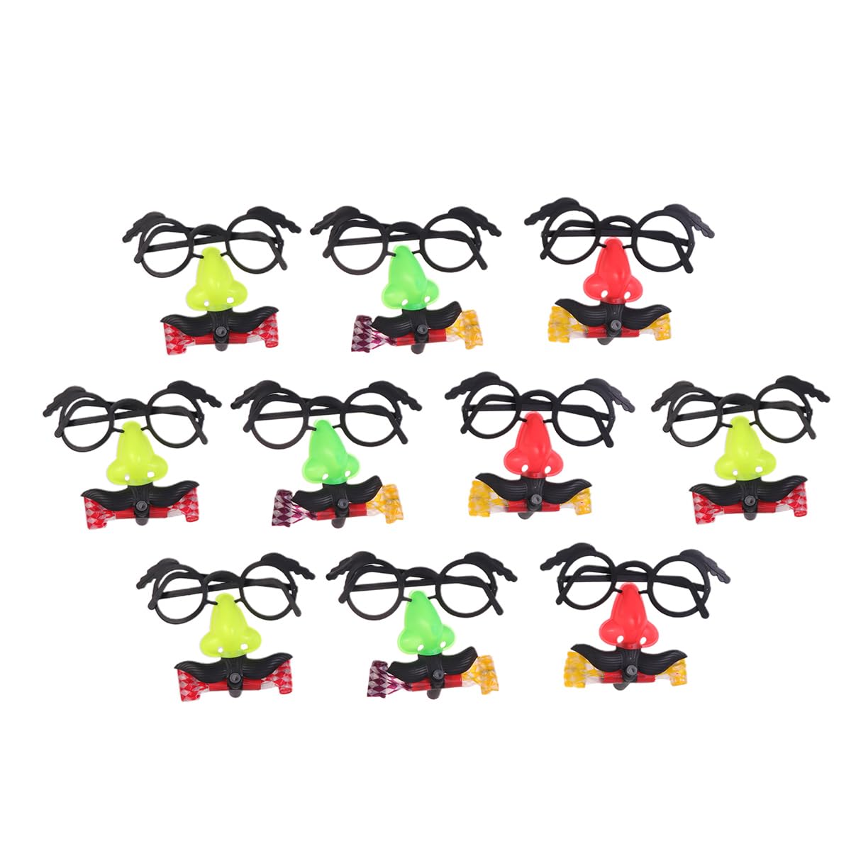 LIOOBO 10pcs Musical Blowouts Prank Novelty Glasses Classic Disguise Groucho Glasses Birthday Party Whistles Funny Nose Glasses Eye Mirror Party Blower Eyeglass Big Nose To Blow Random Color