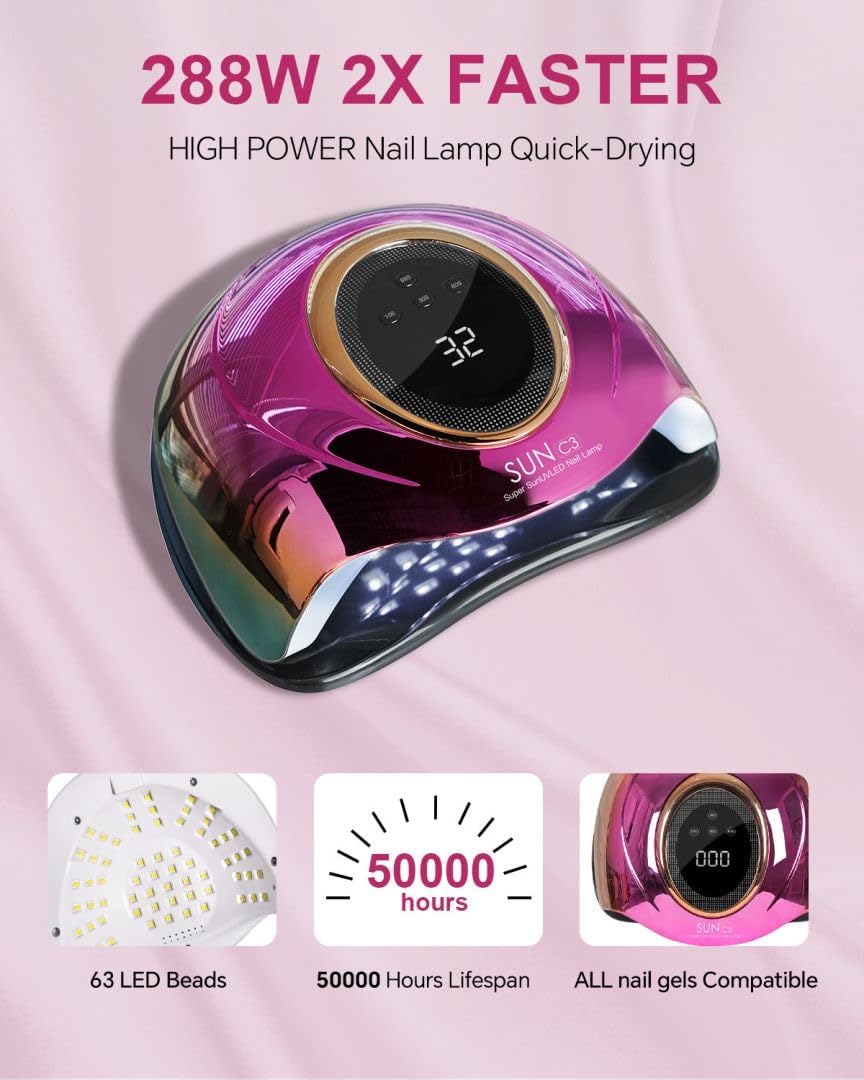 288W UV Light for Nails and Almond Press On Nails 495 PCS