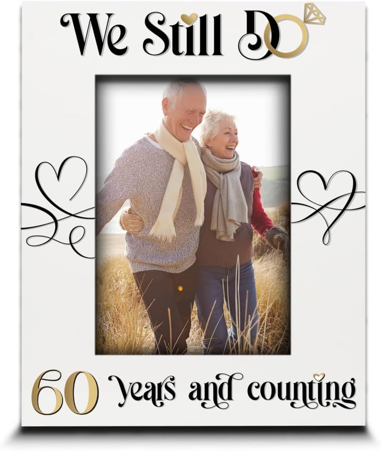 BELLA BUSTA-We Still Do 60 Years And Counting-60th Wedding Anniversary For Couples, Friends, Parents, Mom and Dad-UV Print Picture Frame (5x7 Vertical)