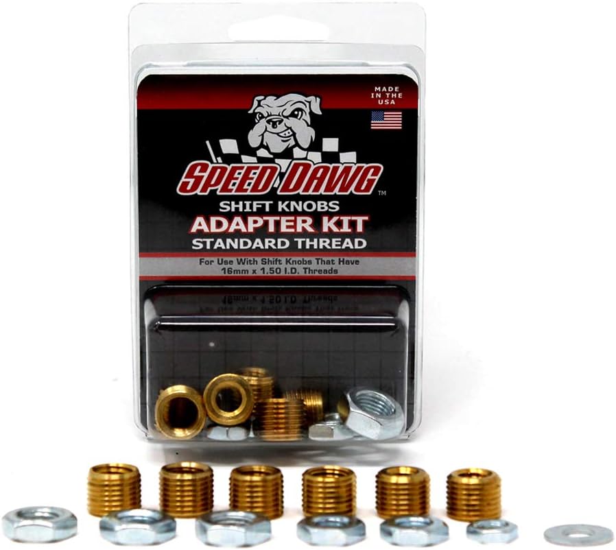 Speed Dawg Standard Thread Shift Knob Adapter Kit with 6 Sizes