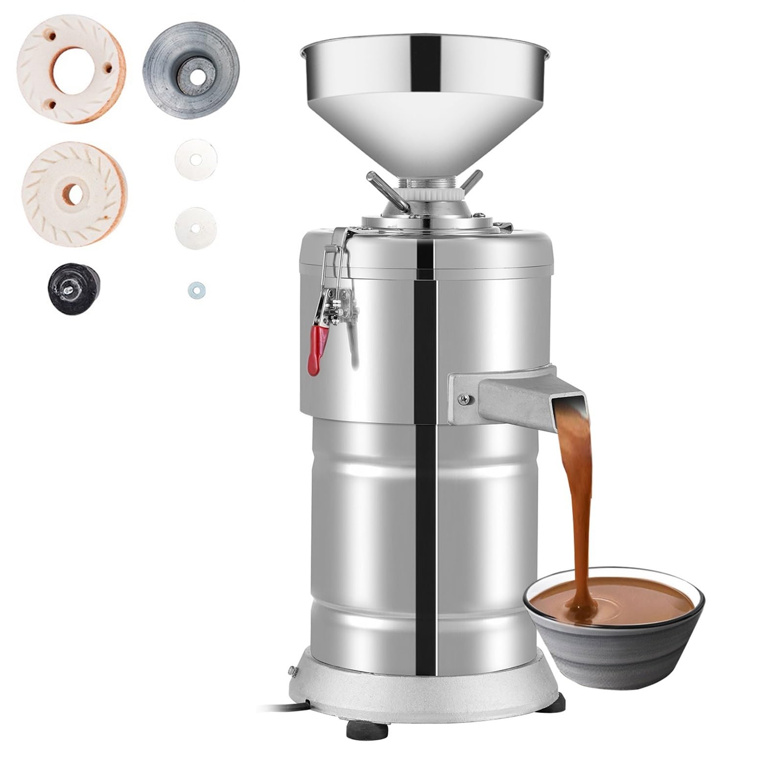 FHRKA Peanut Butter Maker,Commercial Electric Peanut Butter Maker,Sesame Sauce Grain Mills with Anti-slip Mat, for Groundnut