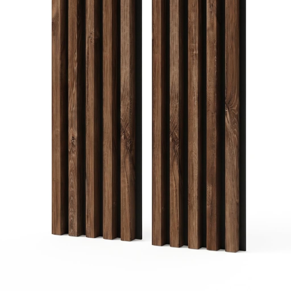 Paneles Acusticos Decorativos MDF para Pared 240x53 cm (2 Unidades 240 cm x 26,5 cm) Color Roble Stirling Decoracion Acústica para Pared sobre Fieltro Absorción de Sonido