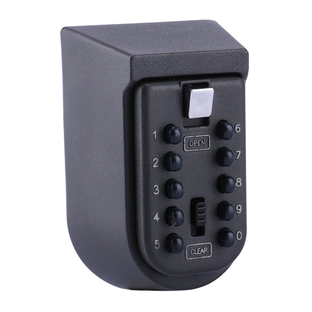 WakectsKey Lock Box, Wall Mount Key Storage Security Lock Box Key Safe Box Combination Lockbox 10 Digits