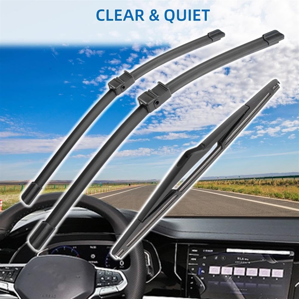 3 Uds Para Caddy 2K 2004-2007 Escobillas Limpiaparabrisas Delanteras Traseras Accesorios Ventana Parabrisas 24 "+ 19" + 16" Limpieza Parabrisas