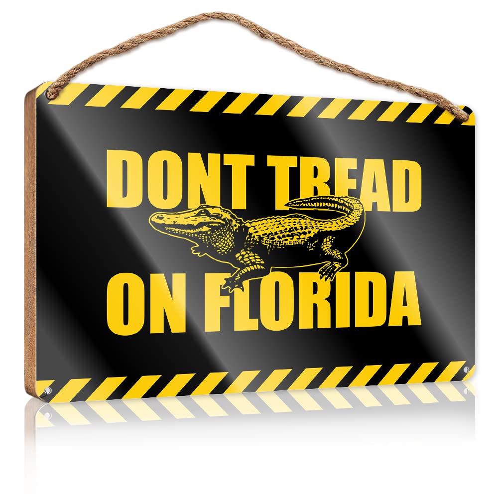 DTHA Farmhouse Decor Signs Dont Tread On Florida Wooden Sign Posters & Prints Wood Signs Decor(20X30CM)