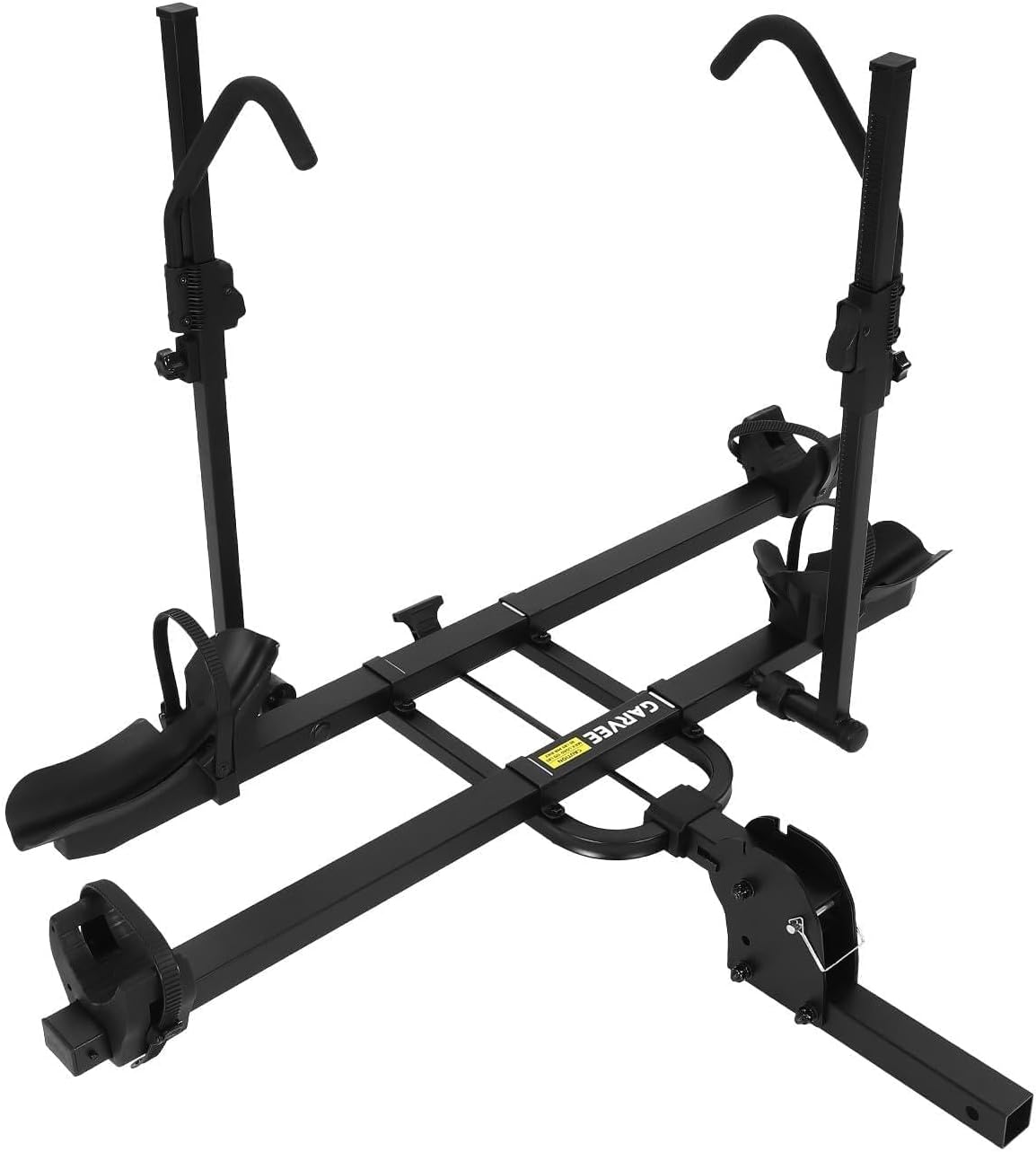 Hitch Bike Rack, 220lbs 2-Bike Hitch Rack with Tilt, Fold, Soft Frame Clamp & Safety Straps, 2" Receiver, Up to 5.0" Fat Tire, Heavy Duty Bike Carrier for Car, SUV, RV, Truck
