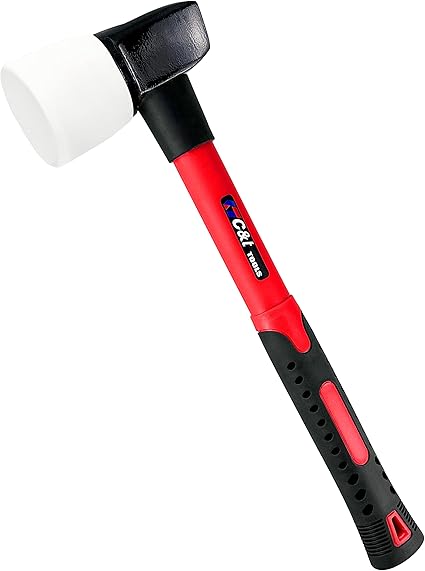 White Rubber Flooring Mallet with Replaceable Head Non Marring Head Fiberglass.