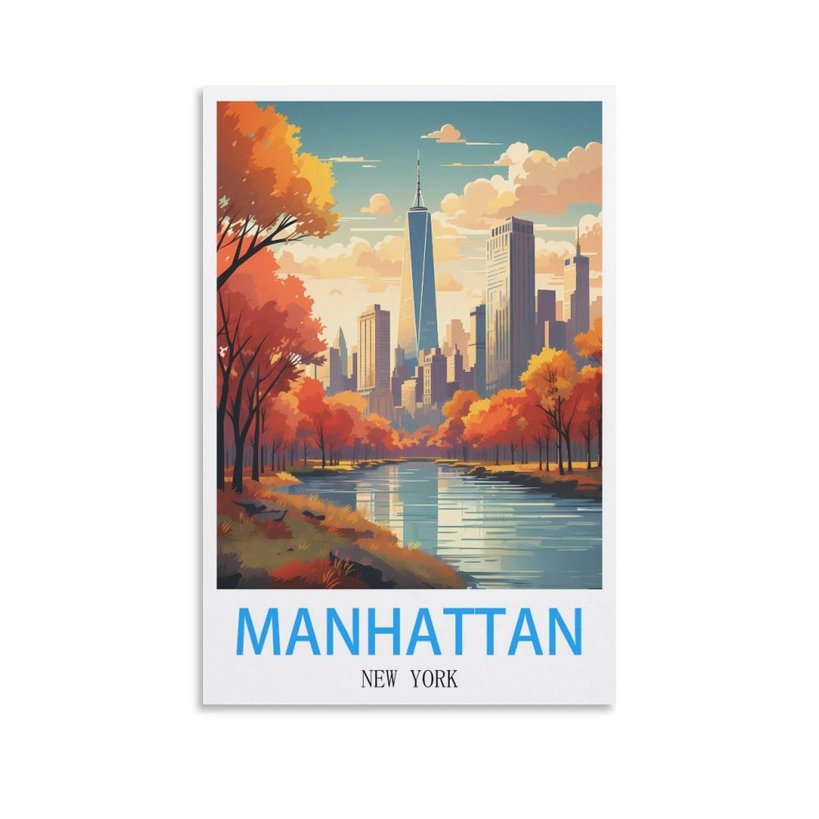 Metal Tin Sign Plaque Poster,Manhattan New Yorks,Vintage Plaques Poster Plaque Decor Retro Posters Gallery Wall Art Print 30x40cm