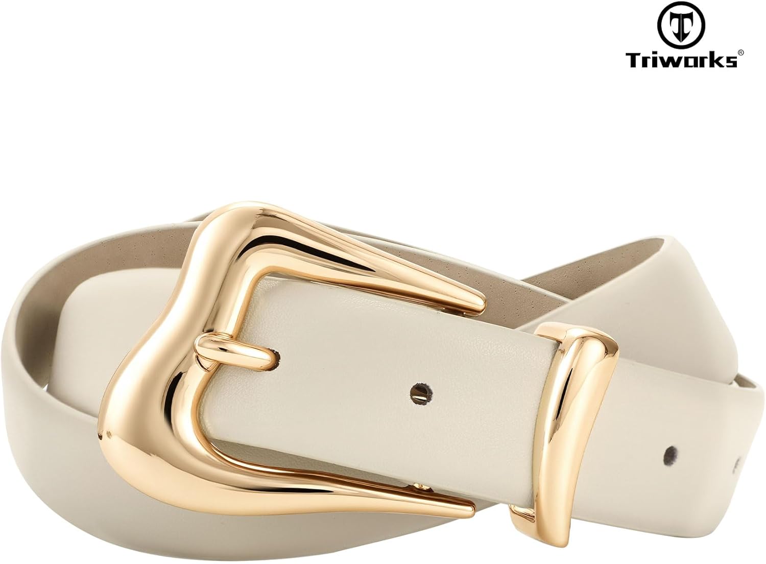 TRIWORKS Women Leather Belt with Gold Buckle Fashion Ladies Leather Waist Belt for Jeans Pants - Image 6