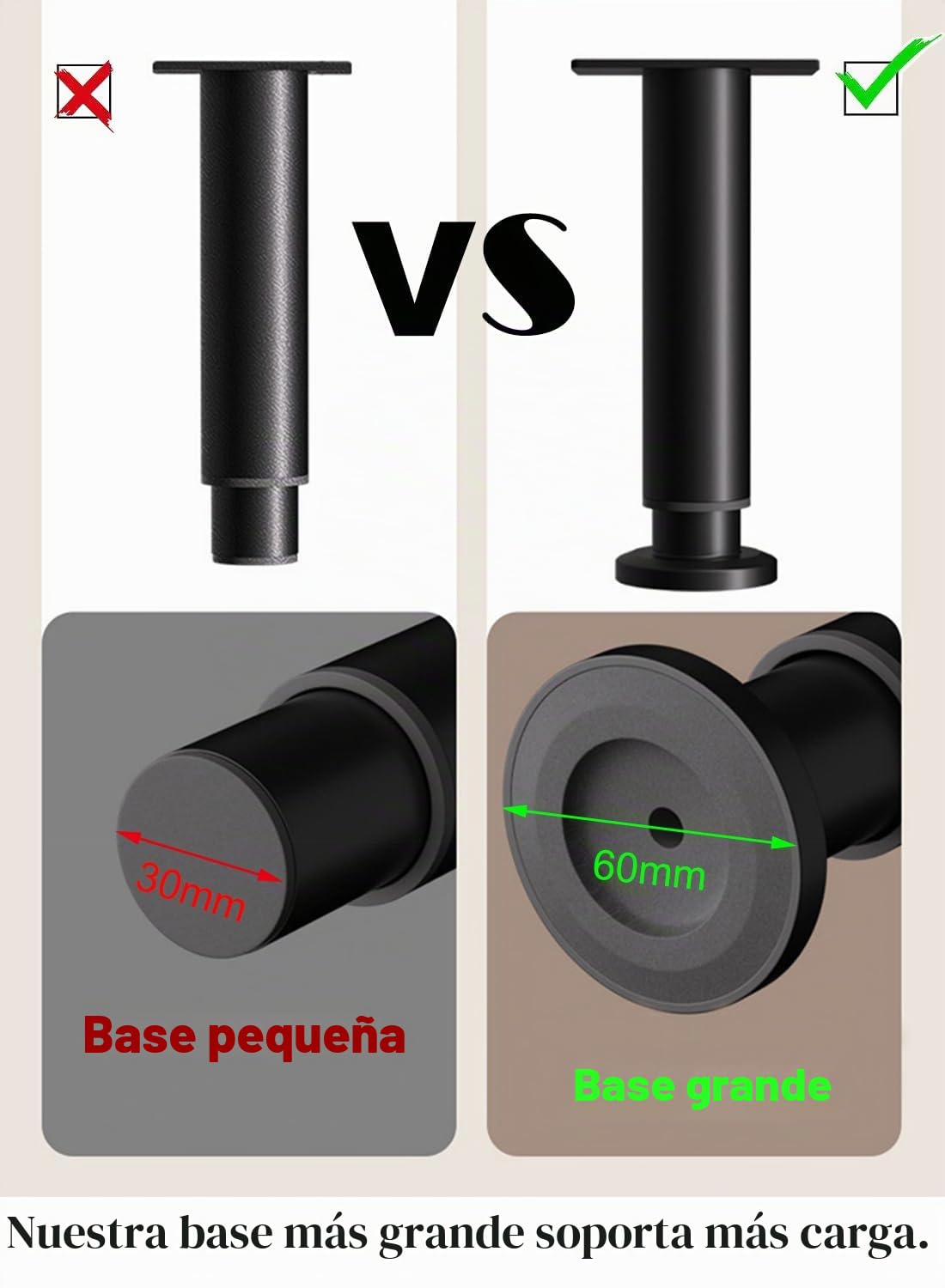 4 Piezas Patas para Muebles, 25-42cm Patas Regulables para Muebles Altura Regulables Patas Metalicas para Muebles, para Armario Cama Sofas Mesa