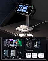 Vista 8 de ESR for 3 in 1 Wireless Charging Station, Certified Apple Watch Charger, 15W MagSafe Charger Stand for iPhone, Wireless Charger for Multiple Devices