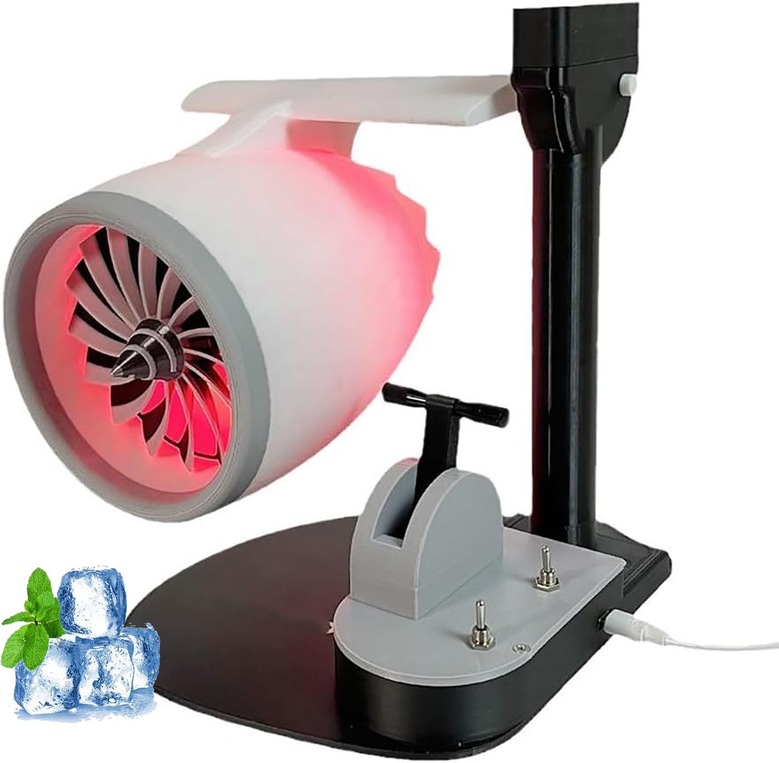 Creative Turbo Desktop Fan, 3D Printed Electric Turbofan Engine Shape, USB Powered Table Fan, Turbojet Model Kit (1pc)