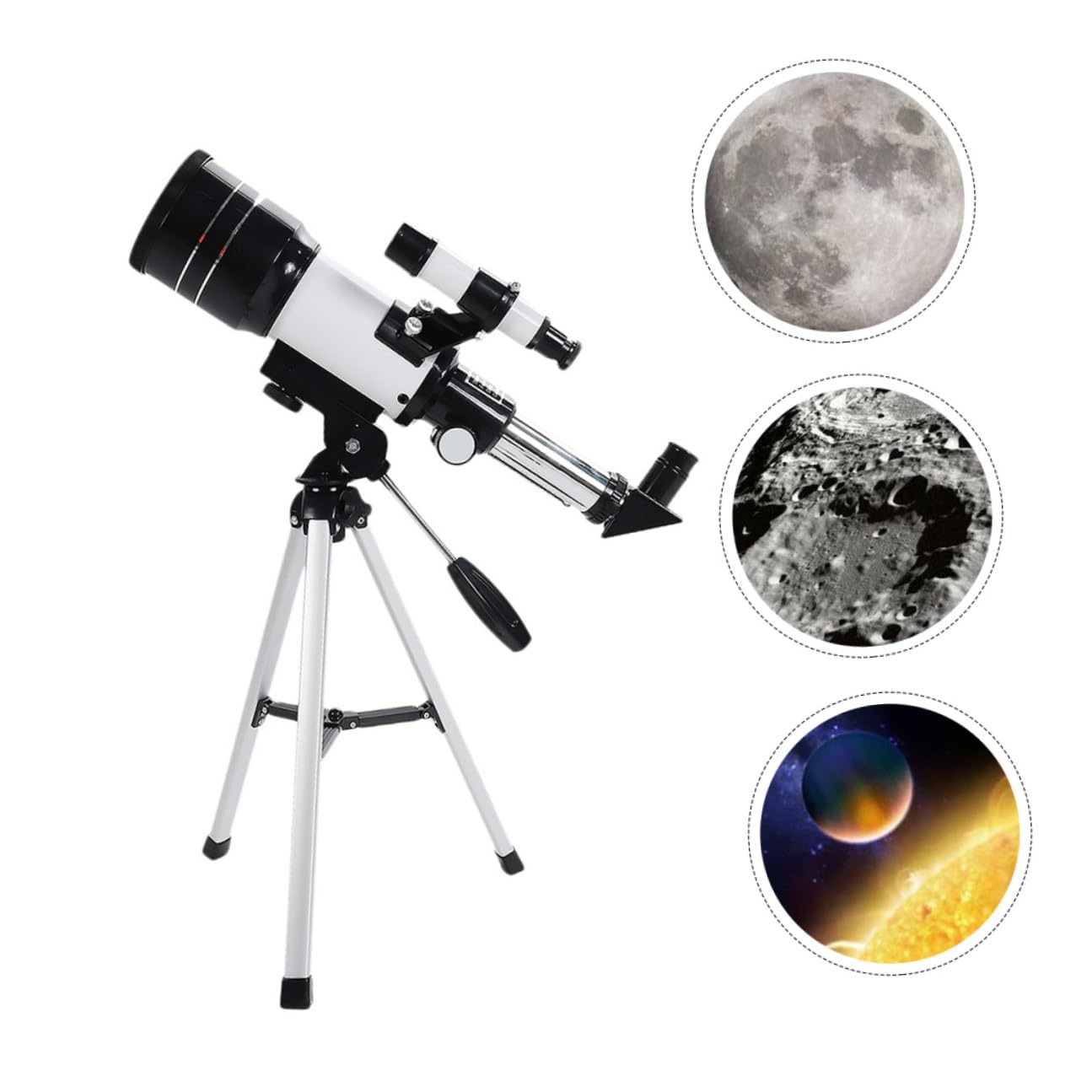 Kichvoe Astronomico Treppiede e Telescopio Rifrattore Professionale 150x Alta con Lega di Alluminio, Trasparente Trasmissione Telefono Camping e Osservazione Lunare