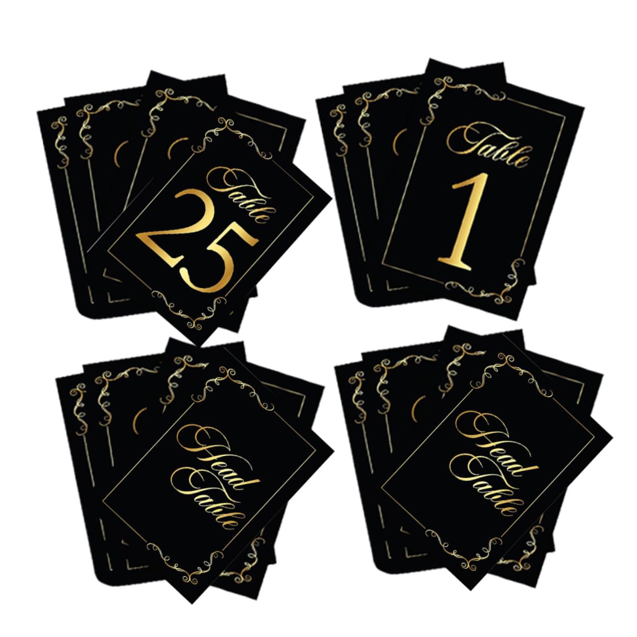 2 Sätze Tischkarten Schwarze Goldene Tischnummern Karten Für Hochzeiten Feiern Und Wiederverwendbare Platzkarten Für Gäste Sitzordnung 30 Stück * 2