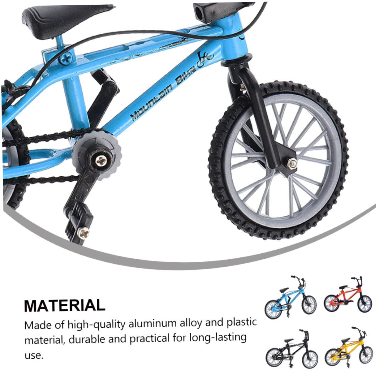 Alipis Juguetes de Bicicleta para Dedos 4piezas Doble Barra en Aleación de Aluminio y Plástico, Modelo Ligero para Entretenimiento y Relajación Mental