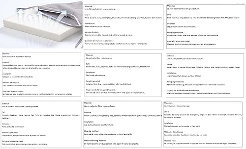 Miniatura 9 de Cojín ultra grueso para asiento de hamaca de jardín de 2 y 3 plazas, cojín para muebles de patio al aire libre, suave al tacto y cómodo (39.4 x 39.4