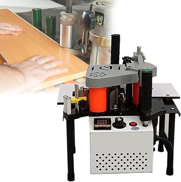 Edge Bander, Portable Edge Banding Machine, Straight & Curve Line, Dual-Sided Glue Coating, Adjustable Speed, Efficient, for Professional Edge Banding
