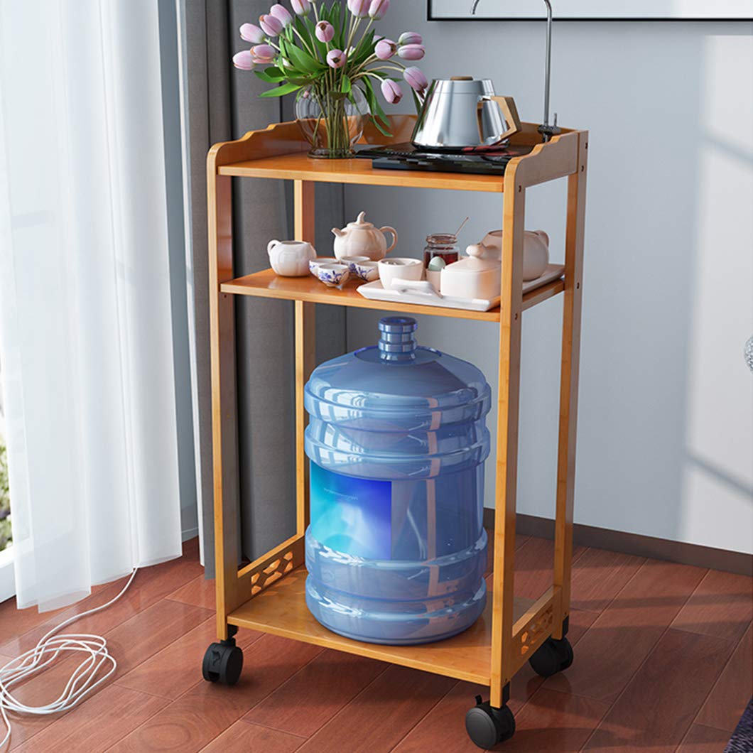 SYTH Carros de té,carros de Servicio/carros de Cocina/carros de Vino con Ruedas con Almacenamiento, carros industriales, estantes/Soporte para vinos, Muebles para el hogar de Madera