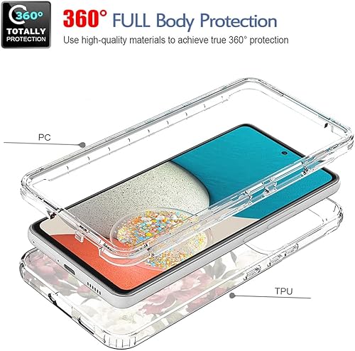 Miniatura 3 de Funda de teléfono para Galaxy A53 5G, Samsung A53 5G SM-A536U con protector de pantalla de vidrio templado, funda protectora de cuerpo completo con